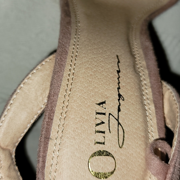 Olivia Ferragamo high heels blush pink ankle tie pumps clear top sz 7.5 - Picture 3 of 7